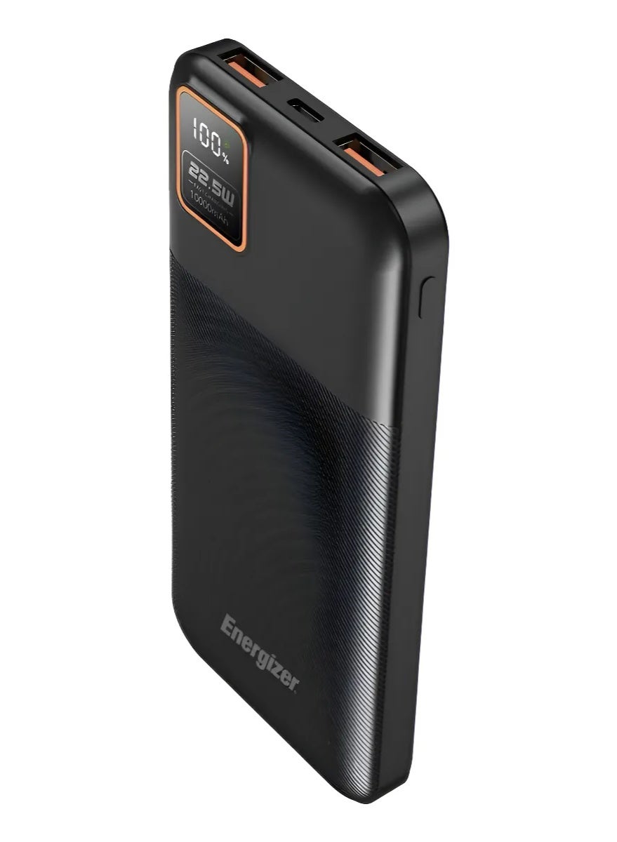 بانك طاقة إنرجايزر الترايمت UE10073P – سعة 10,000mAh، شحن سريع 22.5W، دعم PD 3.0 و Quick Charge، مخرج USB مزدوج، تصميم محمول ومضغوط