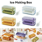 Square Ice Cube Tray With Storage Box One-button Press