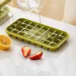 Square Ice Cube Tray With Storage Box One-button Press