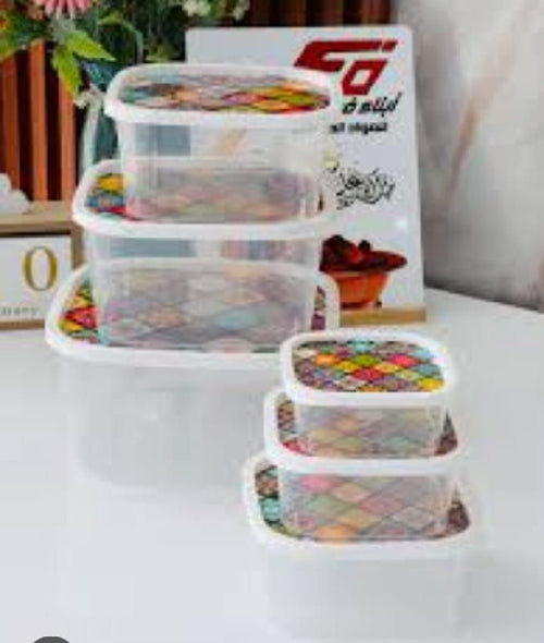 طقم علب ثلاجه 5ق مربع