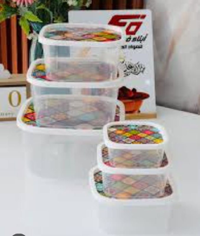 طقم علب ثلاجه 5ق مربع