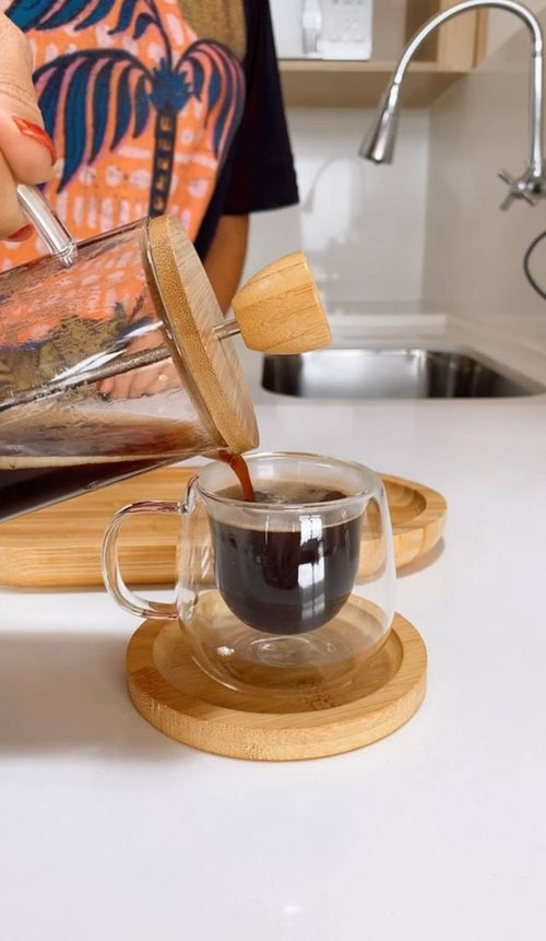 كوفي بريس غطا خشب بامبو🪵